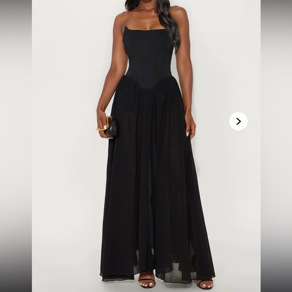 Black Strapless corset Gown
